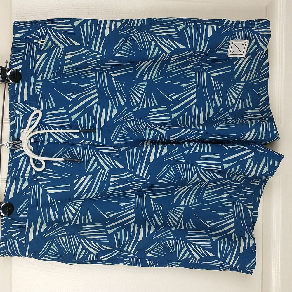 American eagle blue print swim board shorts large